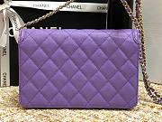 Chanel Metallic Grined Purple Calfskin CC Wallet WOC Bag | A84451 - 6