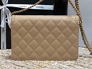 Chanel Metallic Grined Beige Calfskin CC Wallet WOC Bag | A84451 - 3