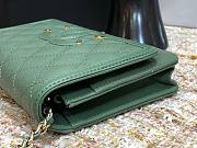 Chanel Metallic Grined Green Calfskin CC Wallet WOC Bag | A84451 - 4