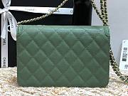Chanel Metallic Grined Green Calfskin CC Wallet WOC Bag | A84451 - 3