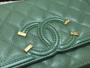 Chanel Metallic Grined Green Calfskin CC Wallet WOC Bag | A84451 - 6