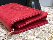 Chanel Metallic Grined Bright Red Calfskin CC Wallet WOC Bag | A84451 - 6