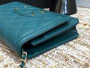 Chanel Metallic Grined Blue Calfskin CC Wallet WOC Bag | A84451 - 3