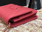 Chanel Metallic Grined Pink Calfskin CC Wallet WOC Bag | A84451 - 2