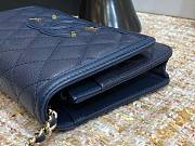 Chanel Metallic Grined Deep Blue Calfskin CC Wallet WOC Bag | A84451 - 3
