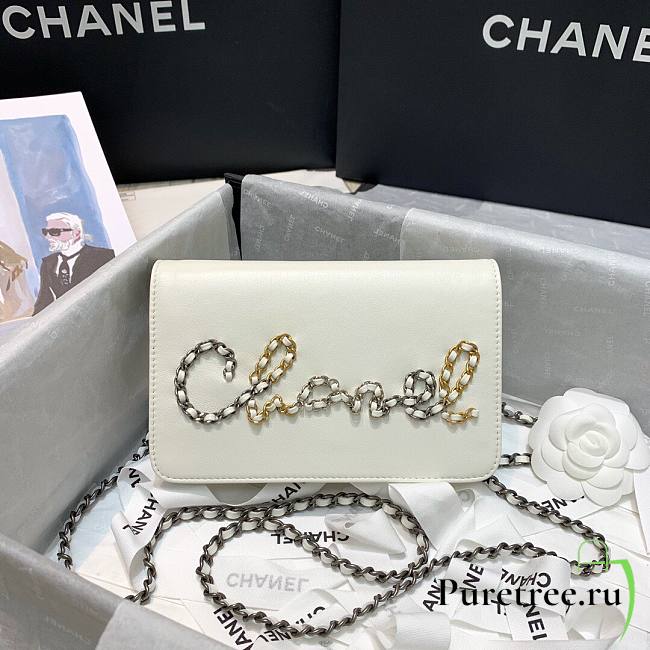 Chanel Calfskin Chain CHANEL Wallet on Chian WOC White 2020 - 1