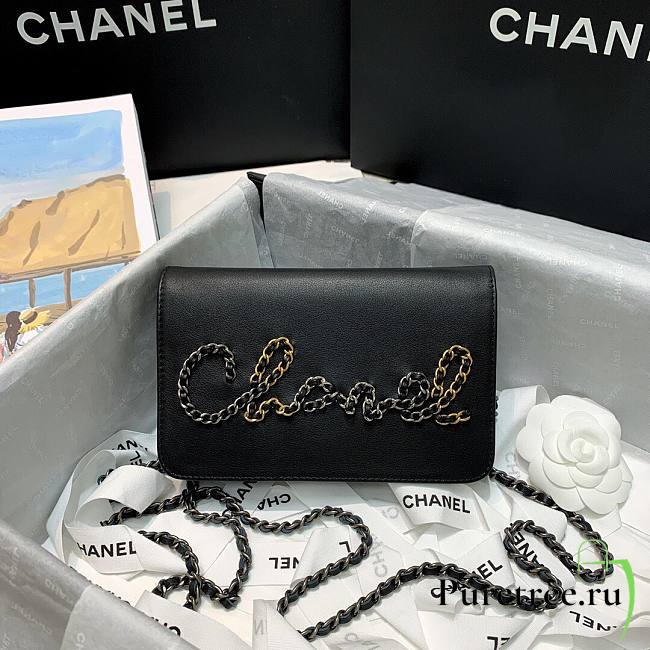 Chanel Calfskin Chain CHANEL Wallet on Chian WOC Black 2020 - 1