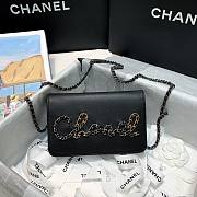 Chanel Calfskin Chain CHANEL Wallet on Chian WOC Black 2020 - 4