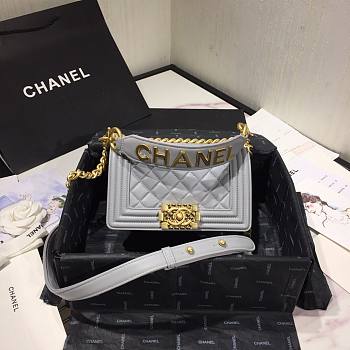 Chanel Original Lambskin Leather Boy Flap Bag Black 20cm