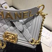 Chanel Original Lambskin Leather Boy Flap Bag Black 20cm - 3