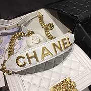 Chanel Original Lambskin Leather Boy Flap Bag White 20cm - 3