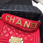 Chanel Original Lambskin Leather Boy Flap Bag Red 20cm - 2