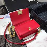 Chanel Original Lambskin Leather Boy Flap Bag Red 20cm - 6