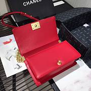 Chanel Original Lambskin Leather Boy Flap Bag Red 25 cm - 6