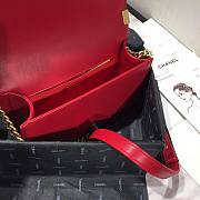 Chanel Original Lambskin Leather Boy Flap Bag Red 25 cm - 2