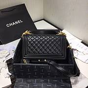 Chanel Original Lambskin Leather Boy Flap Bag Black 25 cm - 5