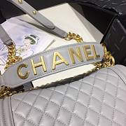 Chanel Original Lambskin Leather Boy Flap Bag Gray 25 cm - 3
