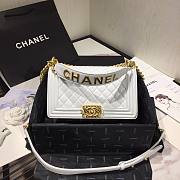Chanel Original Lambskin Leather Boy Flap Bag Whitee 25 cm - 1