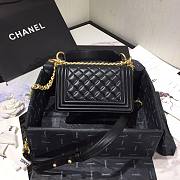Chanel Original Lambskin Leather Boy Flap Bag Black 20 cm - 3