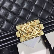Chanel Original Lambskin Leather Boy Flap Bag Black 20 cm - 5