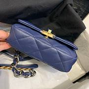 Chanel Lambskin Leather 19 Mini Crossbody Flap Bag Blue AS1163 - 2