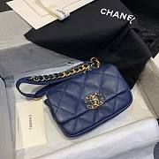 Chanel Lambskin Leather 19 Mini Crossbody Flap Bag Blue AS1163 - 3