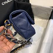 Chanel Lambskin Leather 19 Mini Crossbody Flap Bag Blue AS1163 - 4