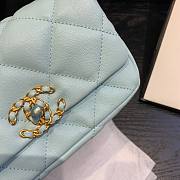 Chanel Lambskin Leather 19 Mini Crossbody Flap Bag Light Blue AS1163 - 6