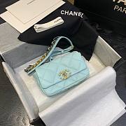 Chanel Lambskin Leather 19 Mini Crossbody Flap Bag Light Blue AS1163 - 3