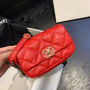 Chanel Lambskin Leather 19 Mini Crossbody Flap Bag Red AS1163 - 1