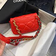Chanel Lambskin Leather 19 Mini Crossbody Flap Bag Red AS1163 - 5
