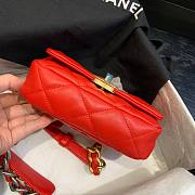 Chanel Lambskin Leather 19 Mini Crossbody Flap Bag Red AS1163 - 4