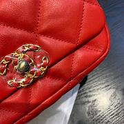 Chanel Lambskin Leather 19 Mini Crossbody Flap Bag Red AS1163 - 3