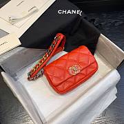 Chanel Lambskin Leather 19 Mini Crossbody Flap Bag Red AS1163 - 2
