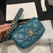 Chanel Lambskin Leather 19 Mini Crossbody Flap Bag Blue Streak AS1163 - 1