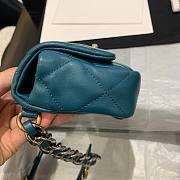 Chanel Lambskin Leather 19 Mini Crossbody Flap Bag Blue Streak AS1163 - 6