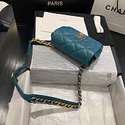 Chanel Lambskin Leather 19 Mini Crossbody Flap Bag Blue Streak AS1163 - 5