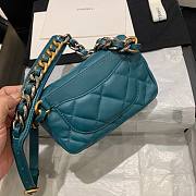 Chanel Lambskin Leather 19 Mini Crossbody Flap Bag Blue Streak AS1163 - 4
