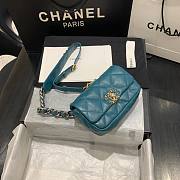 Chanel Lambskin Leather 19 Mini Crossbody Flap Bag Blue Streak AS1163 - 2