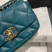 Chanel Lambskin Leather 19 Mini Crossbody Flap Bag Blue Streak AS1163 - 3