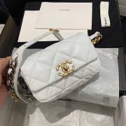 Chanel Lambskin Leather 19 Mini Crossbody Flap Bag White AS1163 - 1