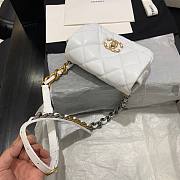 Chanel Lambskin Leather 19 Mini Crossbody Flap Bag White AS1163 - 3