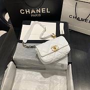 Chanel Lambskin Leather 19 Mini Crossbody Flap Bag White AS1163 - 4
