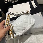 Chanel Lambskin Leather 19 Mini Crossbody Flap Bag White AS1163 - 2