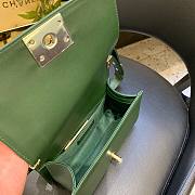Chanel Calfskin Patchwork Chevron Boy Flap Bag Green 20cm | A67086  - 4