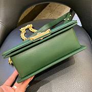 Chanel Calfskin Patchwork Chevron Boy Flap Bag Green 20cm | A67086  - 3