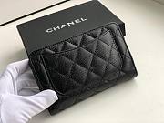 Chanel flap grained leather wallet black - 4