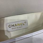 Chanel Calfskin Patchwork Chevron Boy Flap Bag White 25cm | A67086 - 5