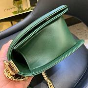 Chanel Calfskin Patchwork Chevron Boy Flap Bag Green 25cm | A67086 - 3