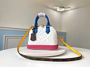 LV Alma BB handbag in White/Rose Monogram Vernis Leather | M91606 - 1